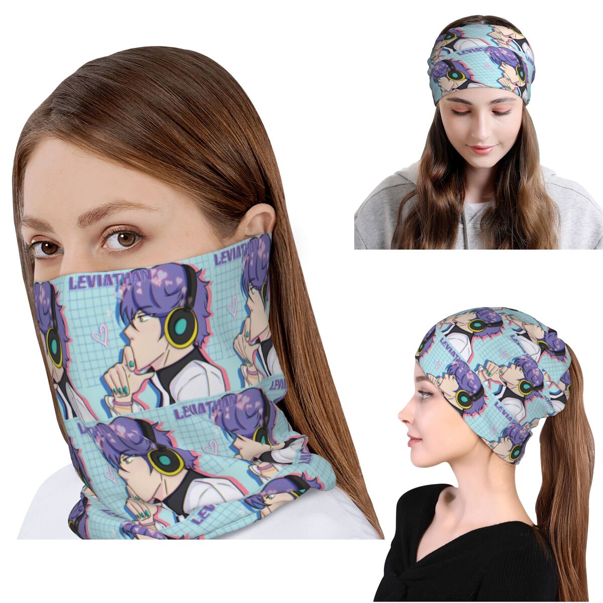 Knit Beanie Hat Warm - Leviathan From Obey Me Bandana Neck