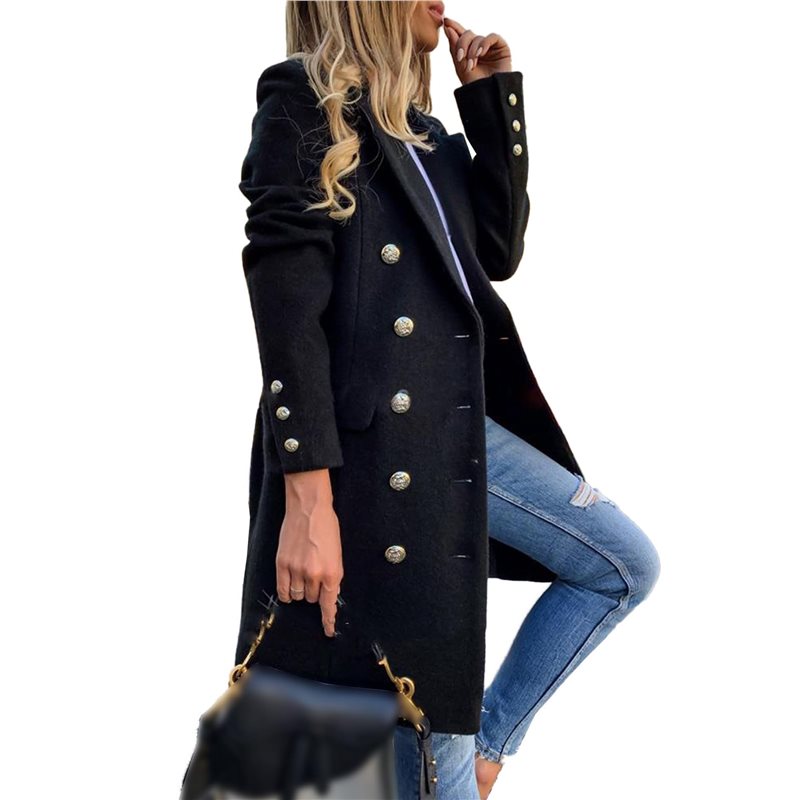 A24F-Women Fall Winter Wool Co - Wool Coat Peacoat 리뷰 및 가격