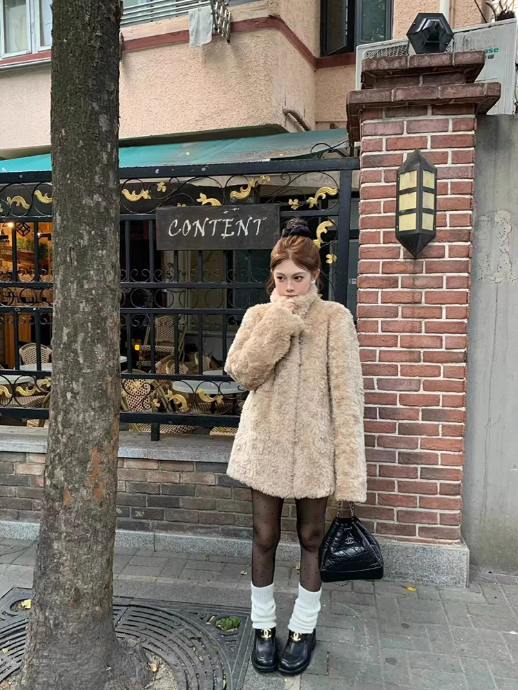 Lamb Wool Jacket Coat Woman Wa - Wool Coat Peacoat 리뷰 및 가격