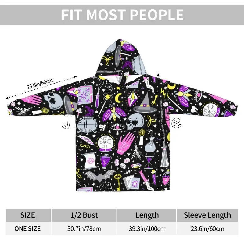 Magic Witchy Goth Oversized Bl - Sherpa Hoodie Fleece 리뷰 및 가격