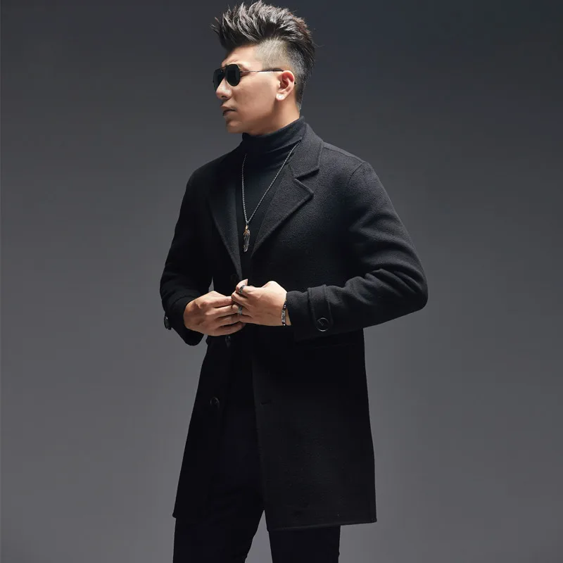 AYUNSUE 100% Wool Coat Men Aut - Wool Coat Peacoat 리뷰 및 가격