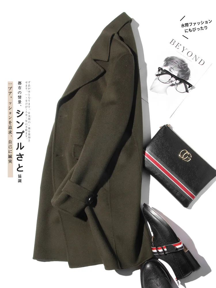 AYUNSUE 100% Wool Coat Men Aut - Wool Coat Peacoat 리뷰 및 가격