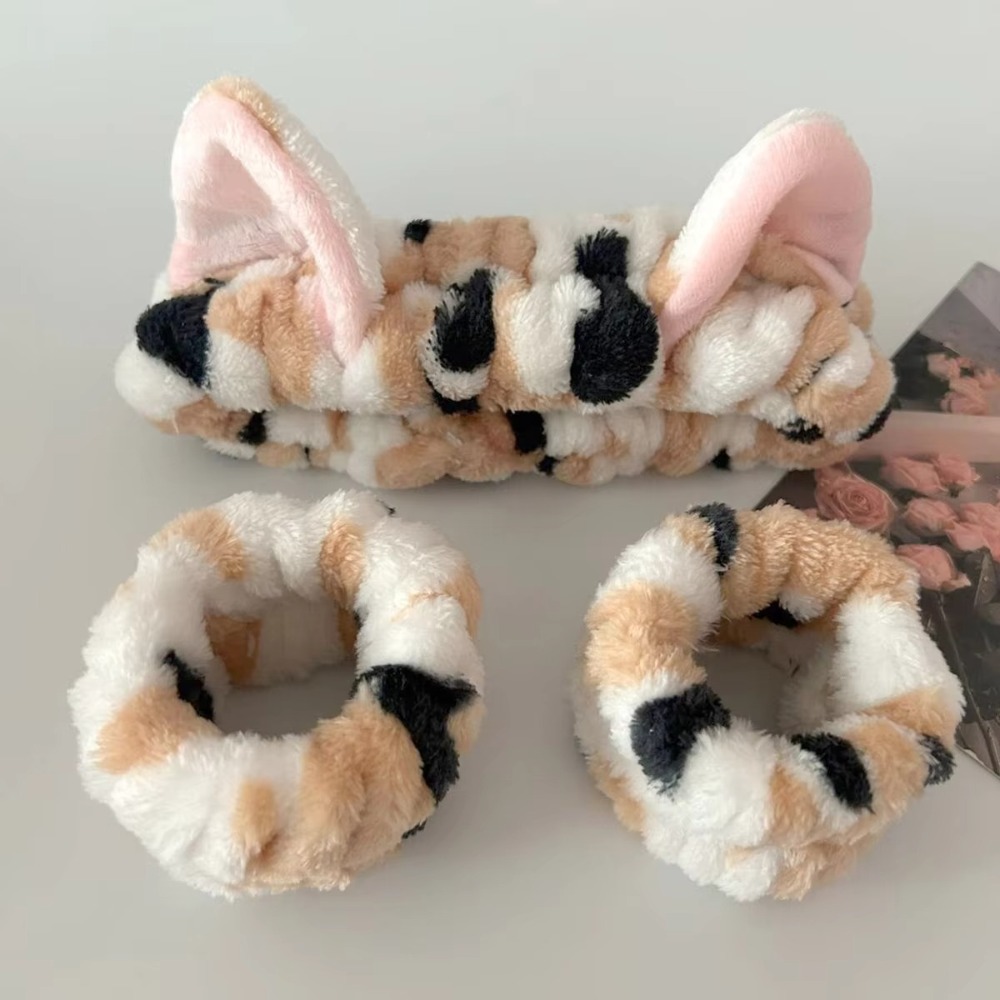 3pcs/set Leopard Print Cute Ca - Winter Headband Fleece 리뷰 및 가격