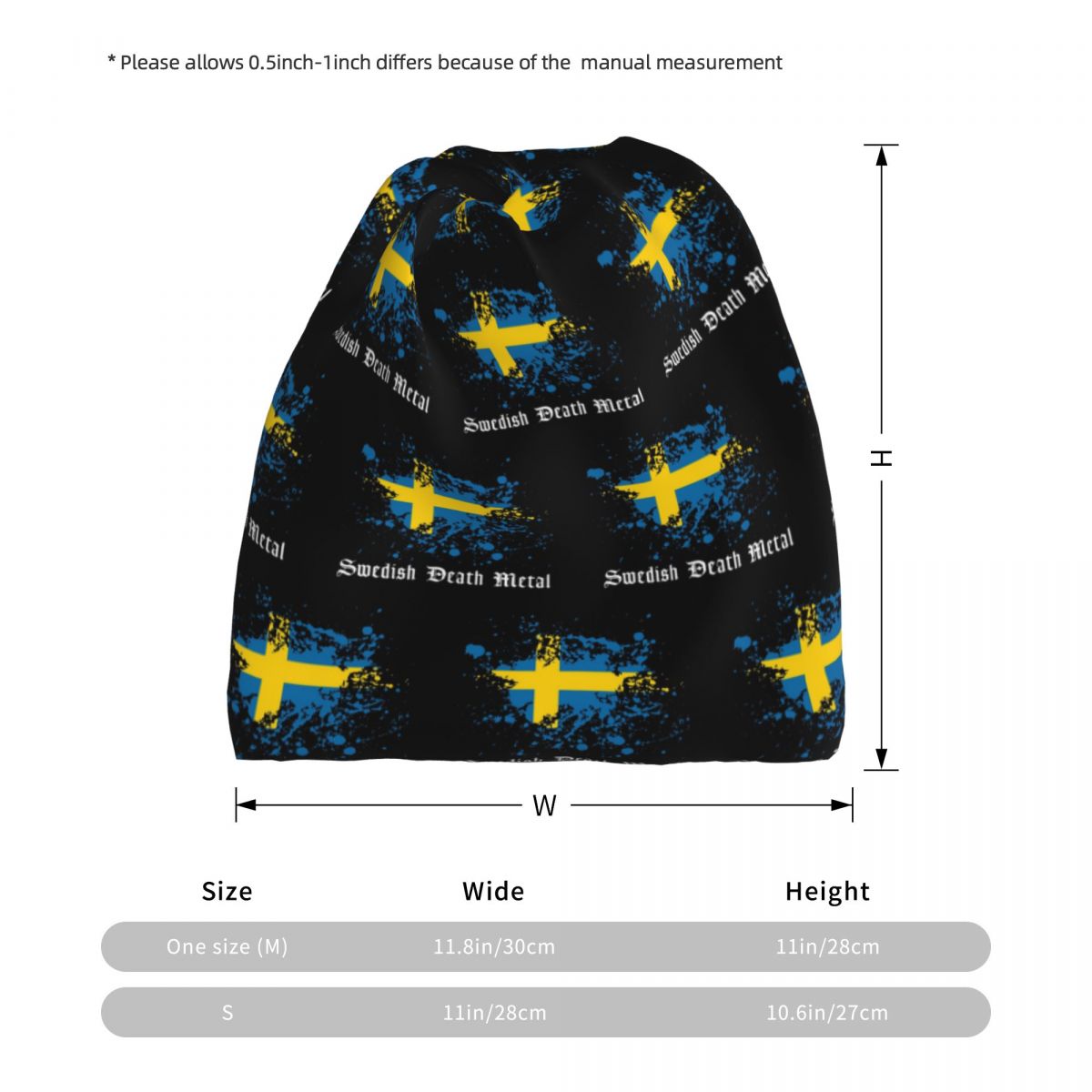 Swedish Death Metal Band Black - Knit Beanie Hat Warm 리뷰 및 가격
