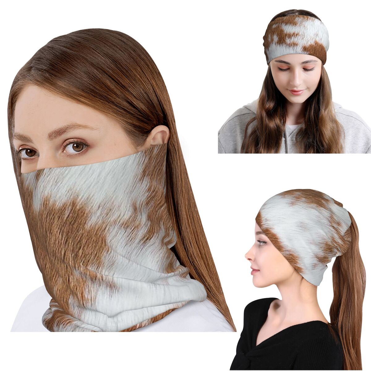 Stylish Cow Fur Cowhide Textur - Knit Beanie Hat Warm 리뷰 및 가격
