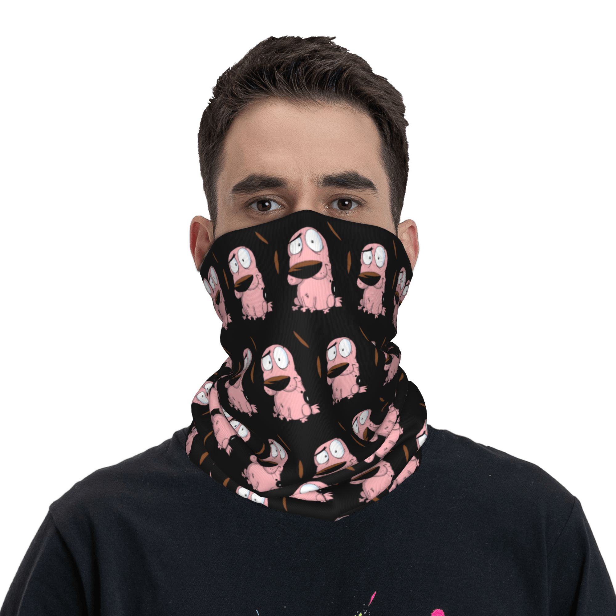 Custom Cartoon Courage Dog Win - Neck Gaiter Fleece 리뷰 및 가격