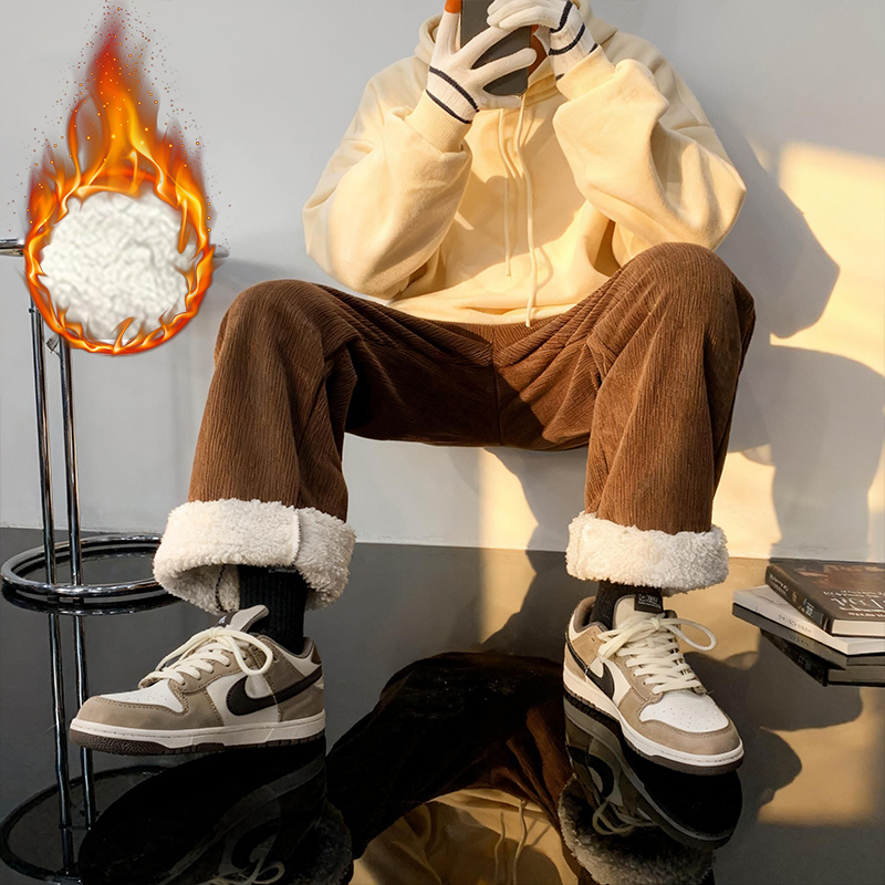 Thick Lamb Fleece Men's Pants  - Corduroy Pant Warm 리뷰 및 가격