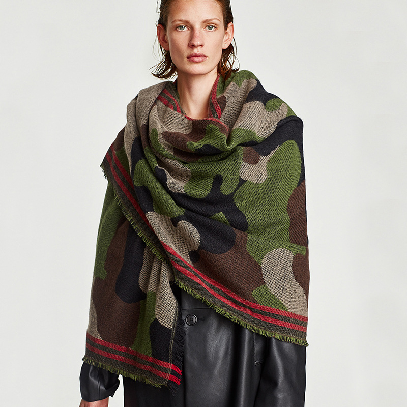 Camouflage Leopard Print Echar - Cashmere Pashmina Wrap 리뷰 및 가격