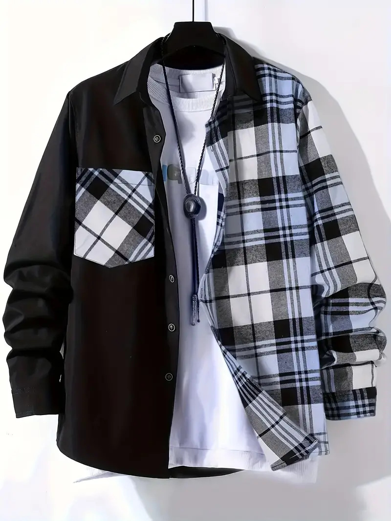 Spring and Autumn Men's Casual - Flannel Shirt Lined 리뷰 및 가격