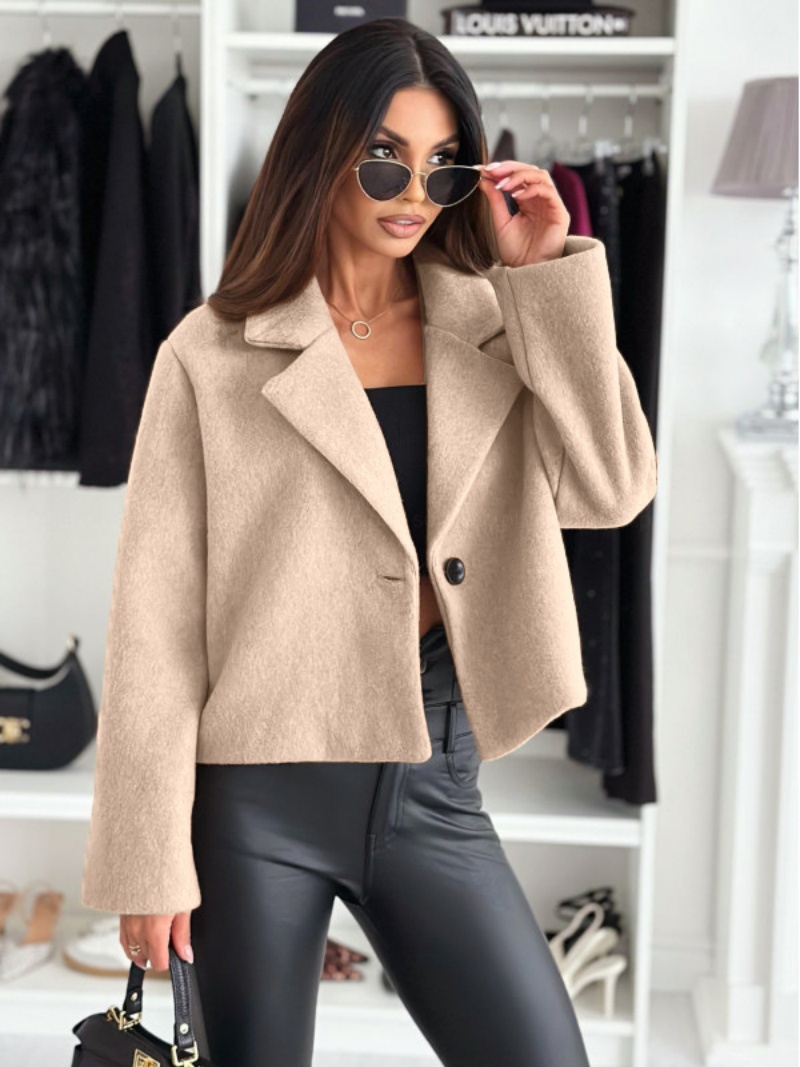 Cropped Trench Coat for Women  - Wool Coat Peacoat 리뷰 및 가격