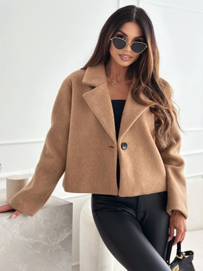 Cropped Trench Coat for Women  - Wool Coat Peacoat 리뷰 및 가격