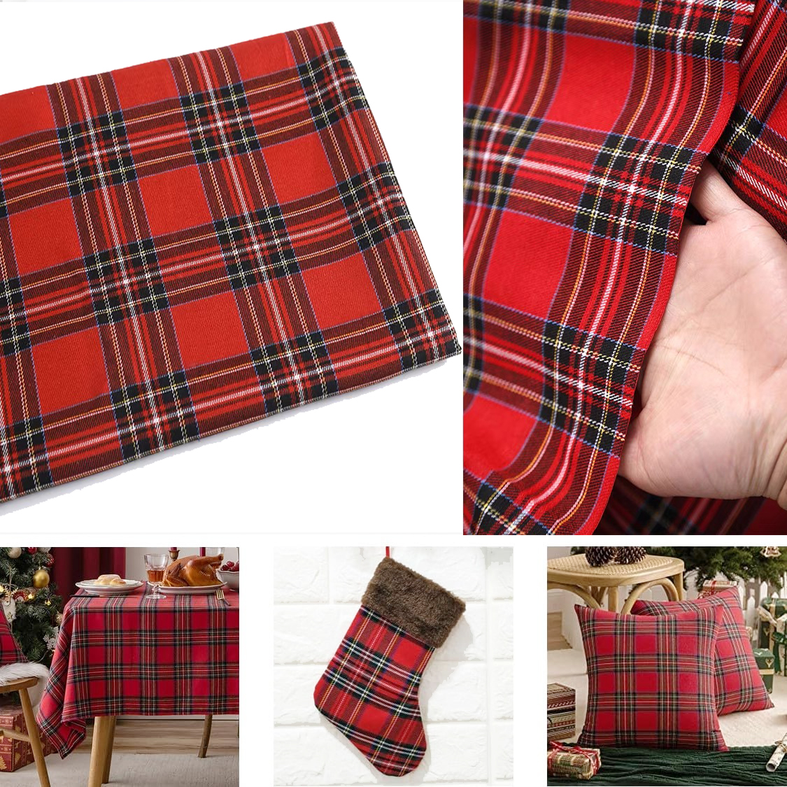 Christmas Plaid Fabric for DIY - Flannel Shirt Lined 리뷰 및 가격